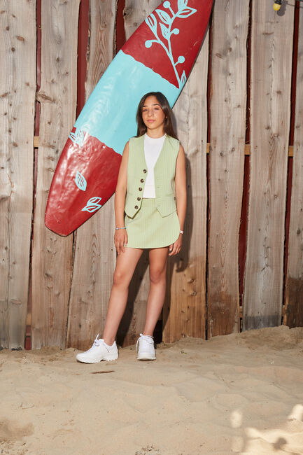 Gebroken wit INDIAN BLUE JEANS Top CROPPED SINGLET RIB ZIP Gebroken wit INDIAN BLUE JEANS Top CROPPED SINGLET RIB ZIP - large