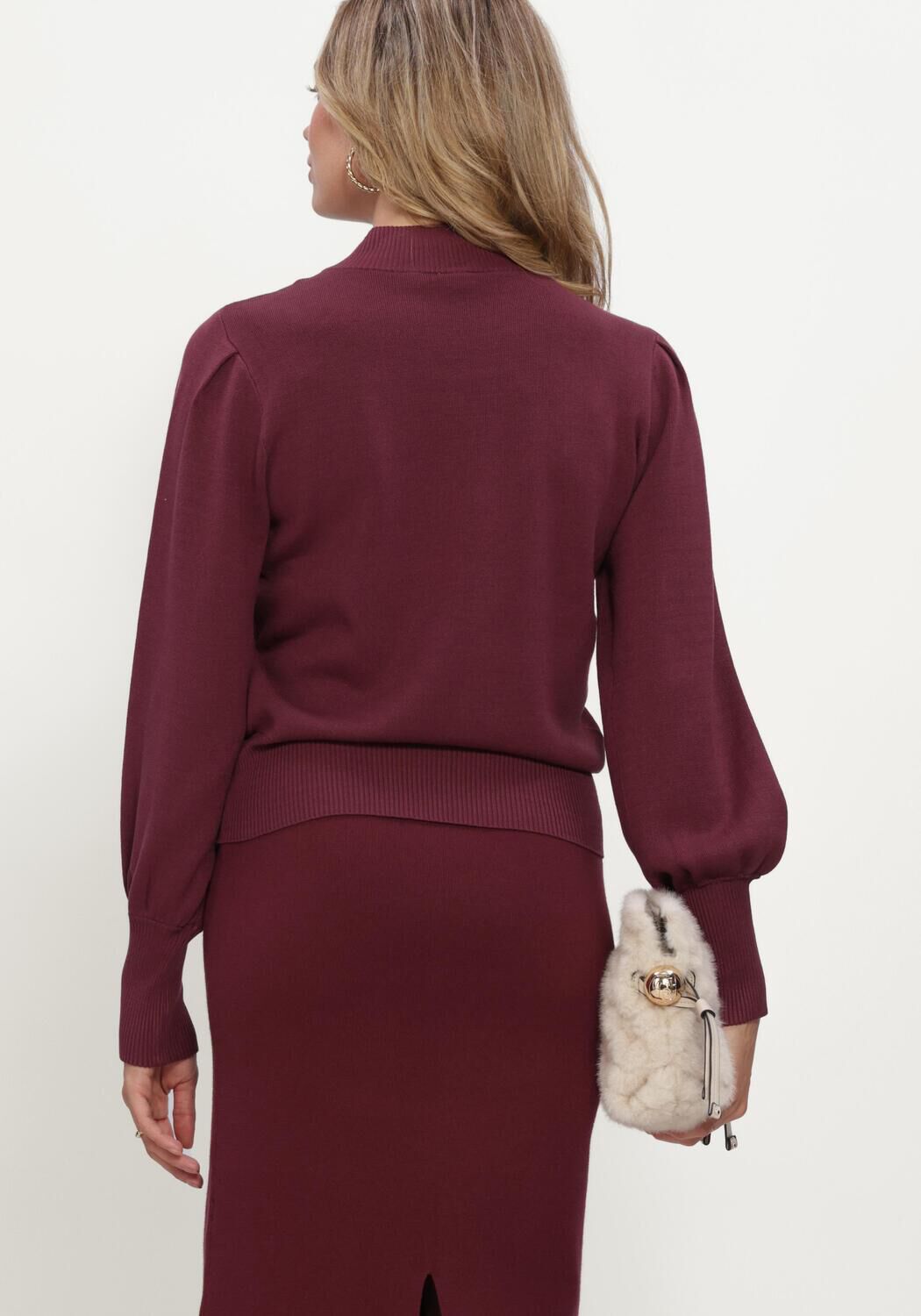 Y.A.S. Pull YASFONNY LS KNIT PULLOVER S.NOOS Bordeaux - large
