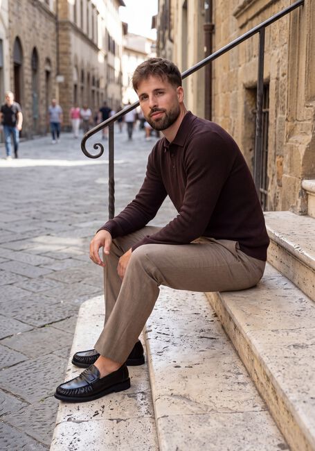 SAINT STEVE Polo SANDER-S en marron - large