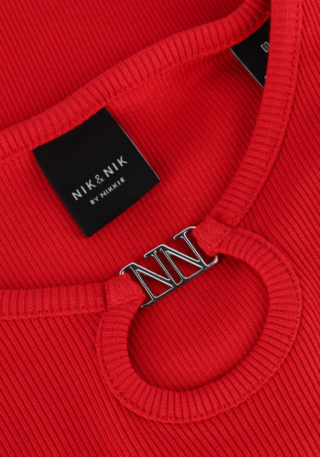 NIK & NIK Haut PRESLEY LS RIB TOP en rouge - large