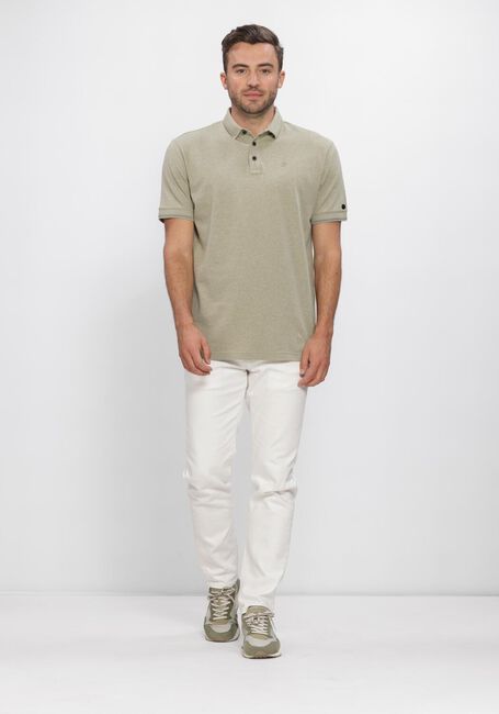 CAST IRON Polo SHORT SLEEVE POLO SLIM FIT POPCORN JERSEY MELANGE Kaki - large