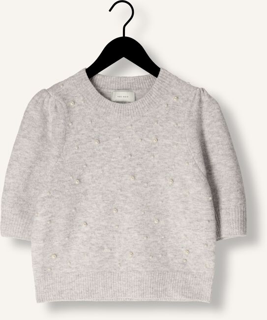 Lichtgrijze NEO NOIR T-shirt MAIA PEARL KNIT TEE Lichtgrijze NEO NOIR T-shirt MAIA PEARL KNIT TEE - large