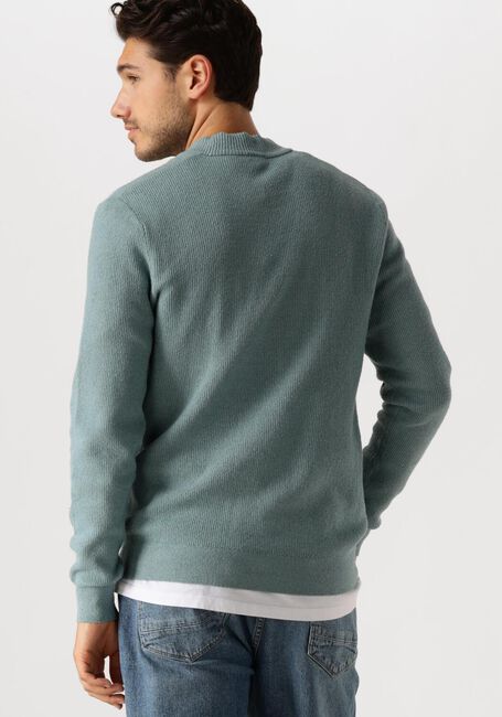 CAST IRON Pull MOCK NECK FINE BOUCLE en bleu - large