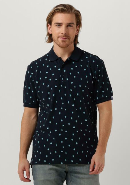 SCOTCH & SODA Polo MINI PALM PRINT POLO Bleu foncé - large