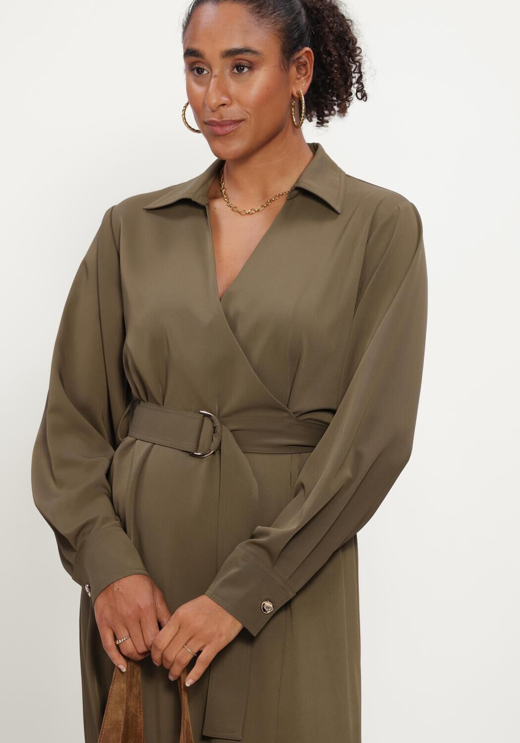 LINA LOCCHI Robe midi LL-BELINDA en vert - large