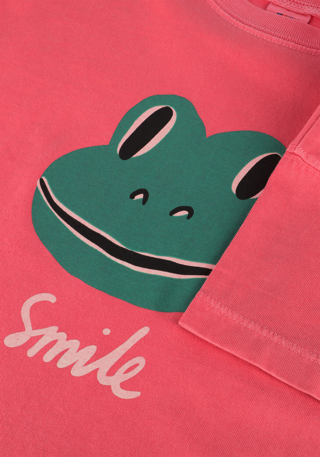 Roze Jelly Mallow T-shirt SMILING FROG PIGMENT T-SHIRT - large