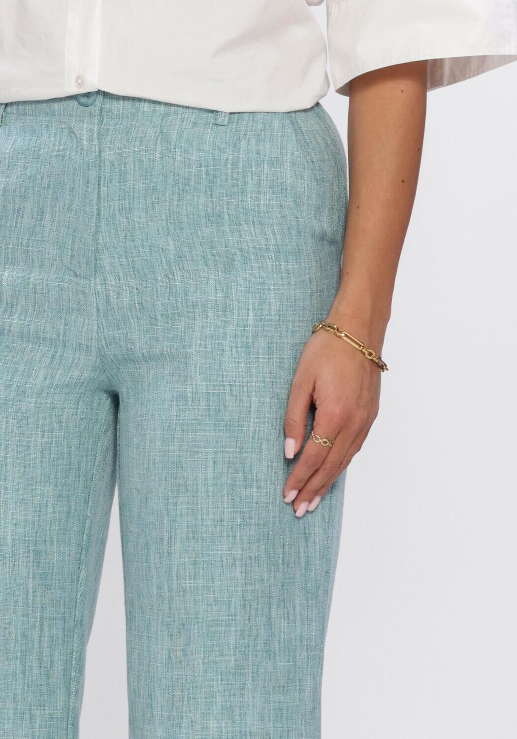 Groene YDENCE Wijde broek PANTS LEONA - large