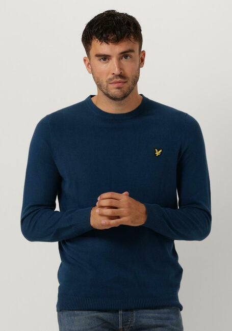 LYLE & SCOTT Pull COTTON MERINO CREW JUMPER en bleu - large