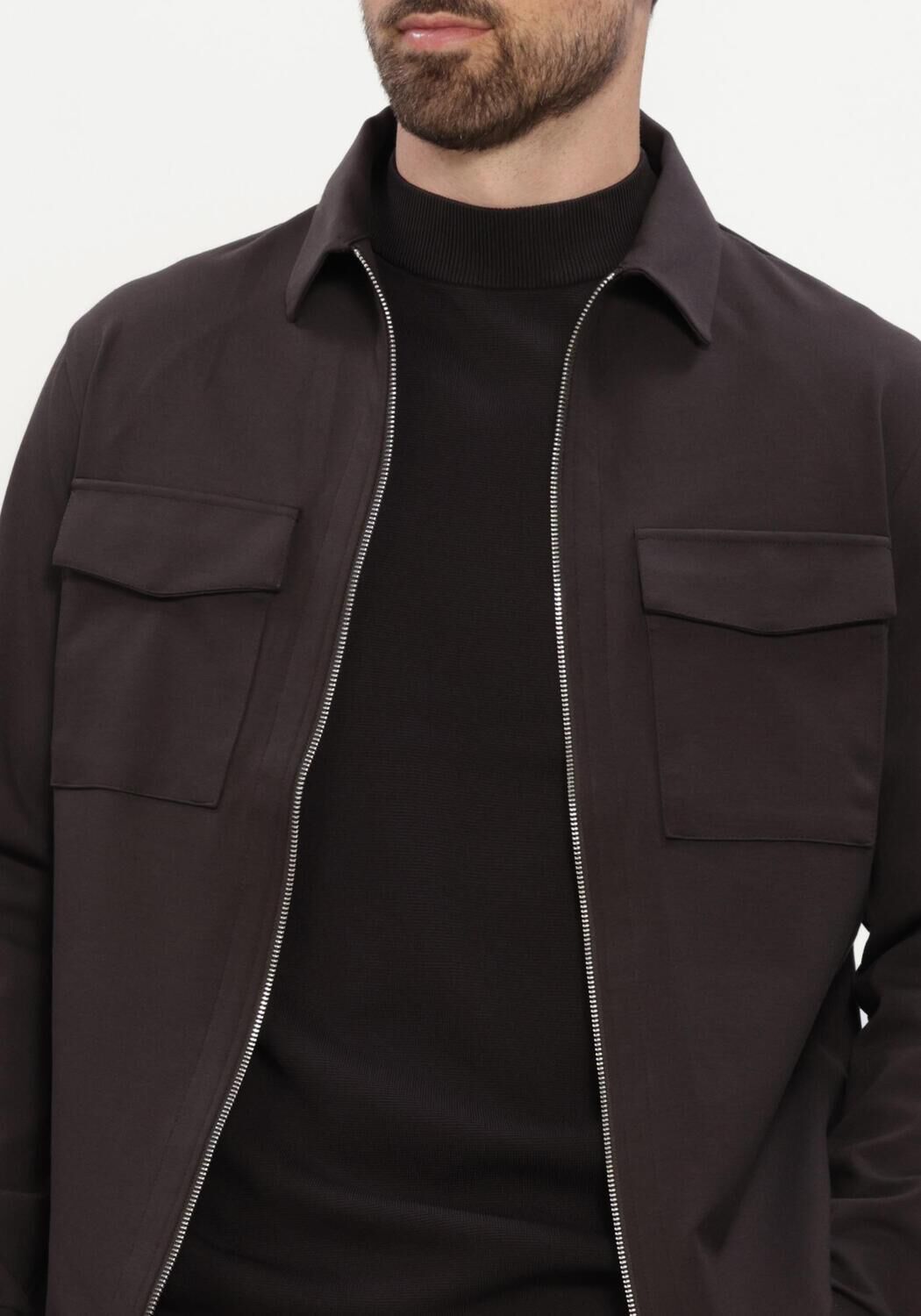 GENTI Surchemise OVERSHIRT RITS en marron - large