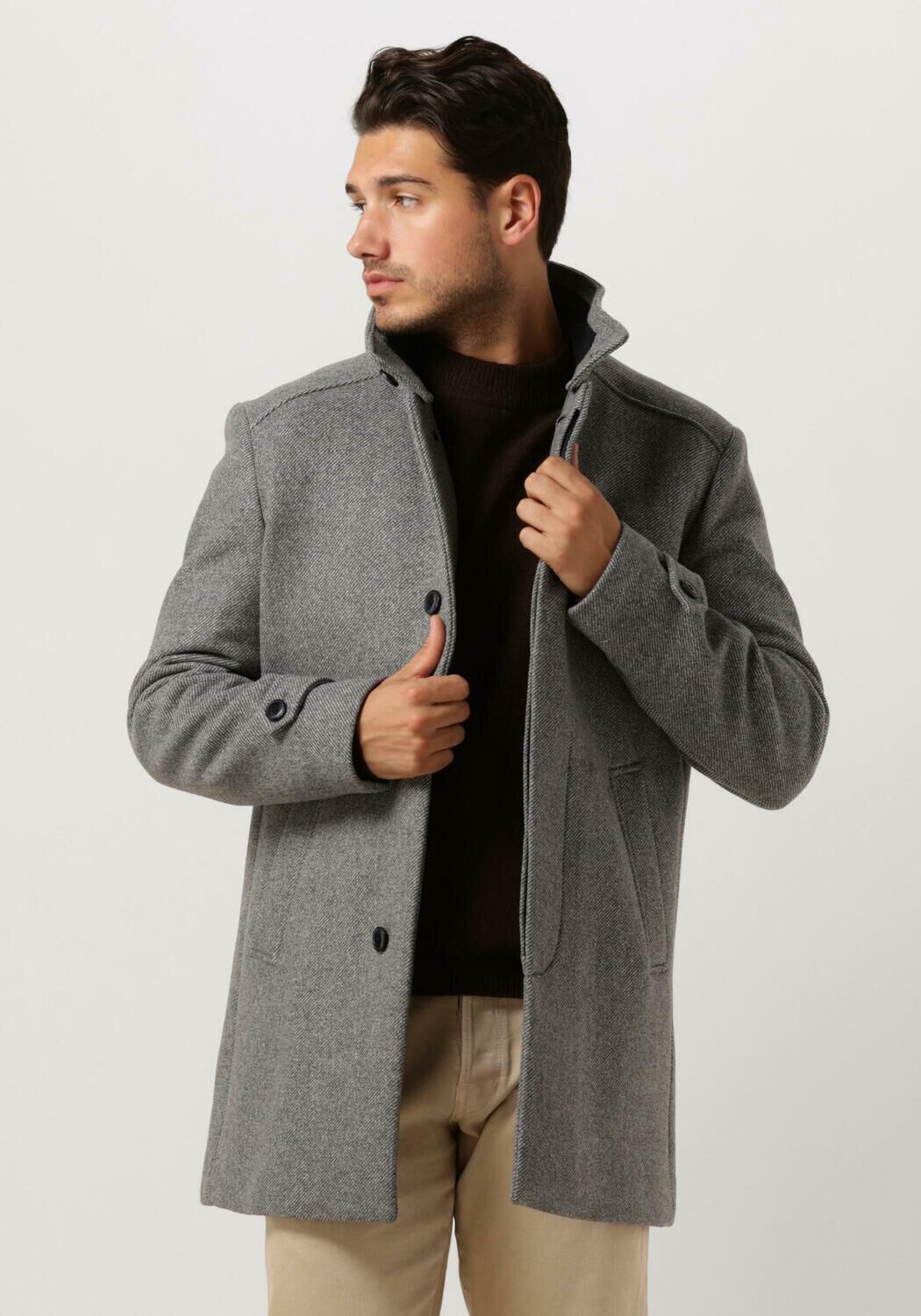 SELECTED HOMME Manteau SLHREUBEN WOOL COAT B NOOS en gris Omoda