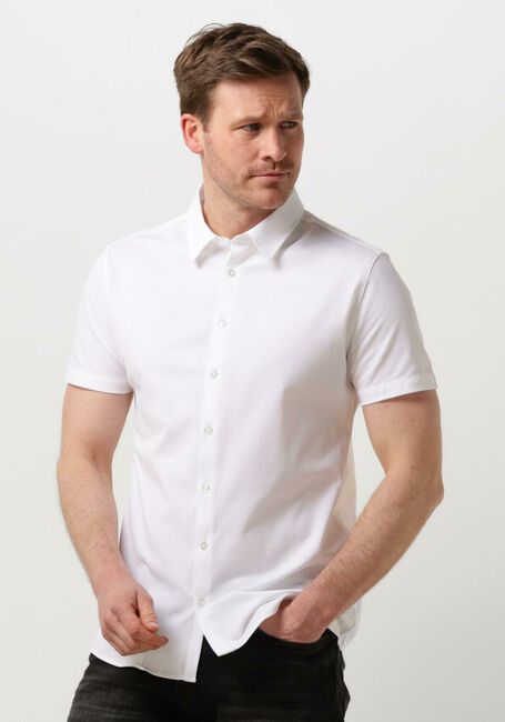 Witte PURE PATH Casual overhemd PIQUE SHORTSLEEVE BUTTON UP SHIRT - large