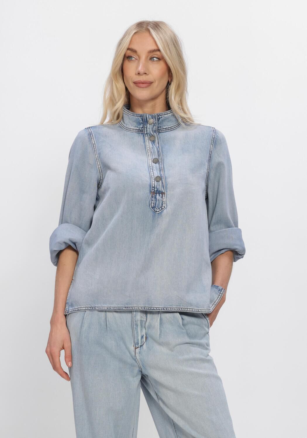 MY ESSENTIAL WARDROBE HILMAMW 171 BOXY BLOUSE Blouses en bleu - large