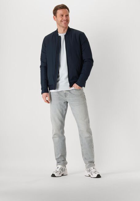 Blauwe CAST IRON Jack BOMBER JACKET THROTTLE BARKER - large