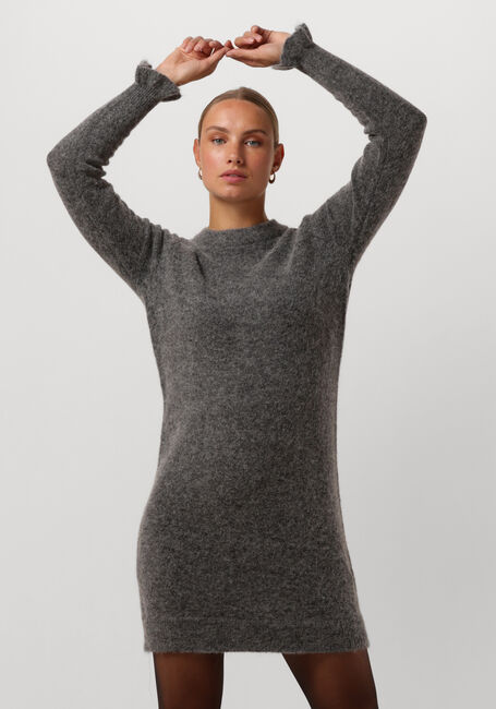 SELECTED FEMME Mini robe SLFSIA RAS FRILL LS KNIT DRESS en gris - large