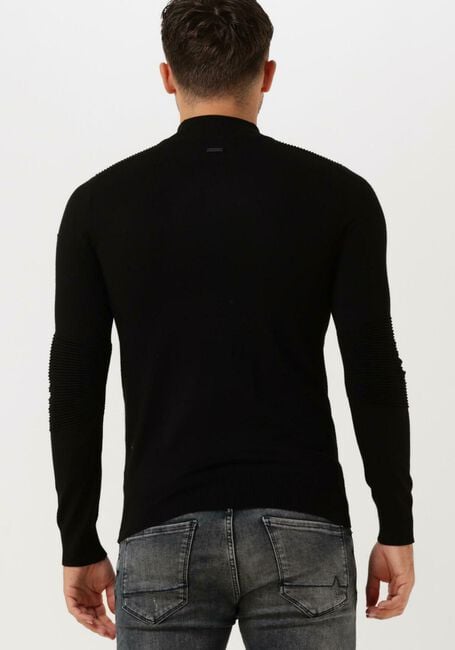 PUREWHITE Pull MOCKNECK FLAT KNIT WITH RIBBED PARTS AND TRIANGLE BADGE ON CHEST en noir - large