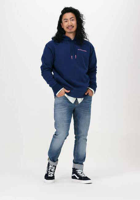 SCOTCH & SODA Chandail HOODED SWEATSHIRT IN ORGANIC C Bleu foncé - large
