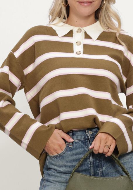 Y.A.S. Pull YASISABELL LS POLO KNIT PULLOVER S en vert - large