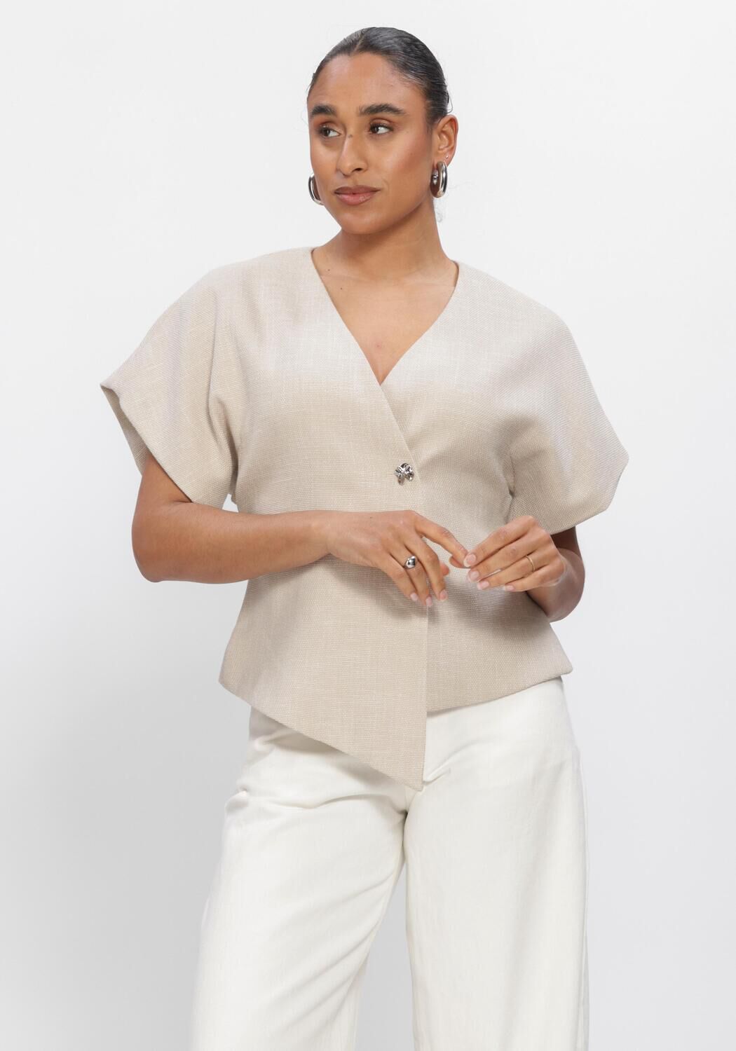 Beige Y.A.S. Blazer YASCOMIRA SS BLAZER - large