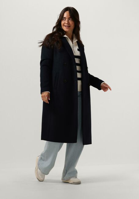 Donkerblauwe MODSTRÖM Mantel ODELIA LONG COAT - large