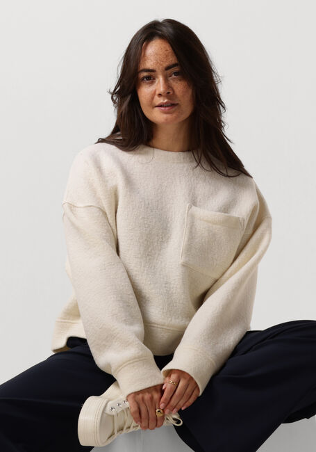 Witte VANILIA Trui CURL WOOL SWEAT - large