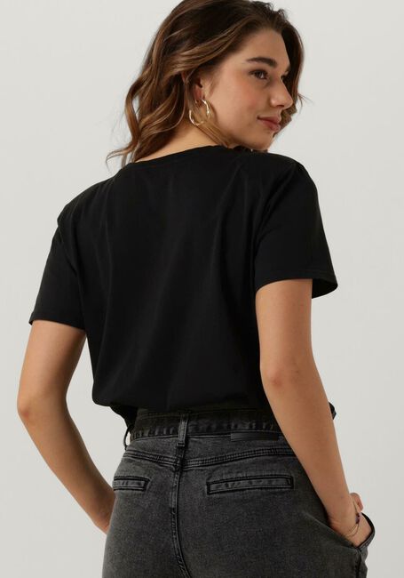 ALIX THE LABEL T-shirt LADIES KNTTED COLLAGE T-SHRT en noir - large