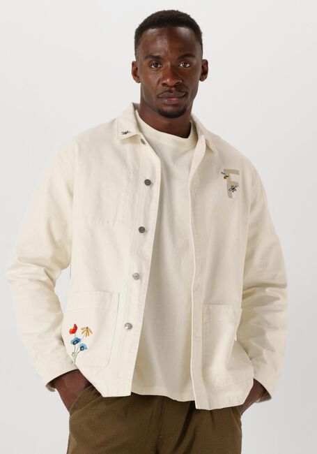 Gebroken wit FORÉT  ROWAN EMBROIDERY CANVAS OVERSHIRT - large