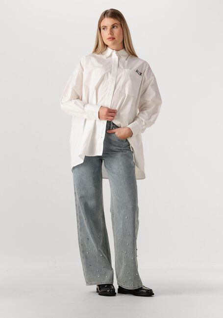 Witte ALIX THE LABEL  LADIES WOVEN OVERSIZED POPLIN BLOUSE - large