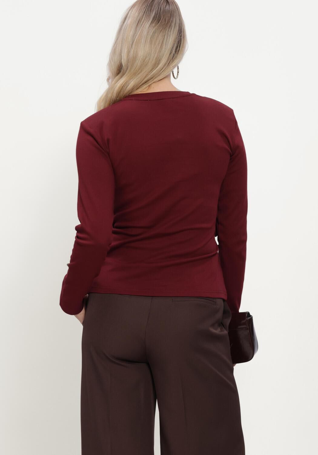 CO'COUTURE ORIANECC LS PLEAT TIE TEE Blouses en rouge - large