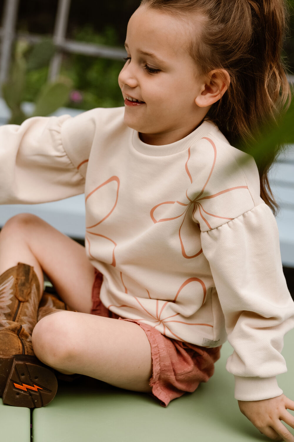 DAILY7 Chandail OVERSIZED SWEATER FLOWER &Eacute;cru - large