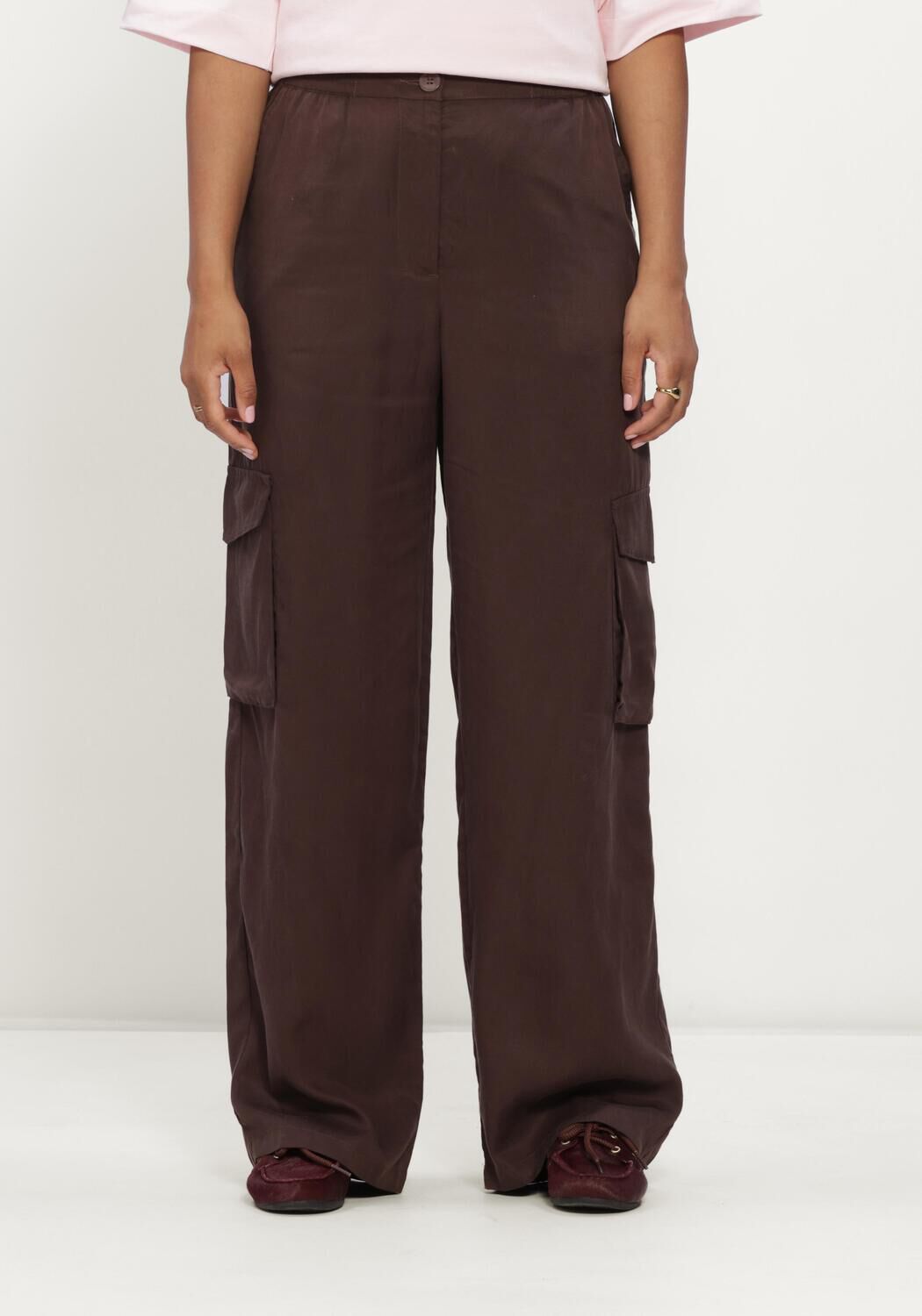 Y.A.S. YASBAMBOO HMW PANT WO. ELASTIC Pantalons en marron - large