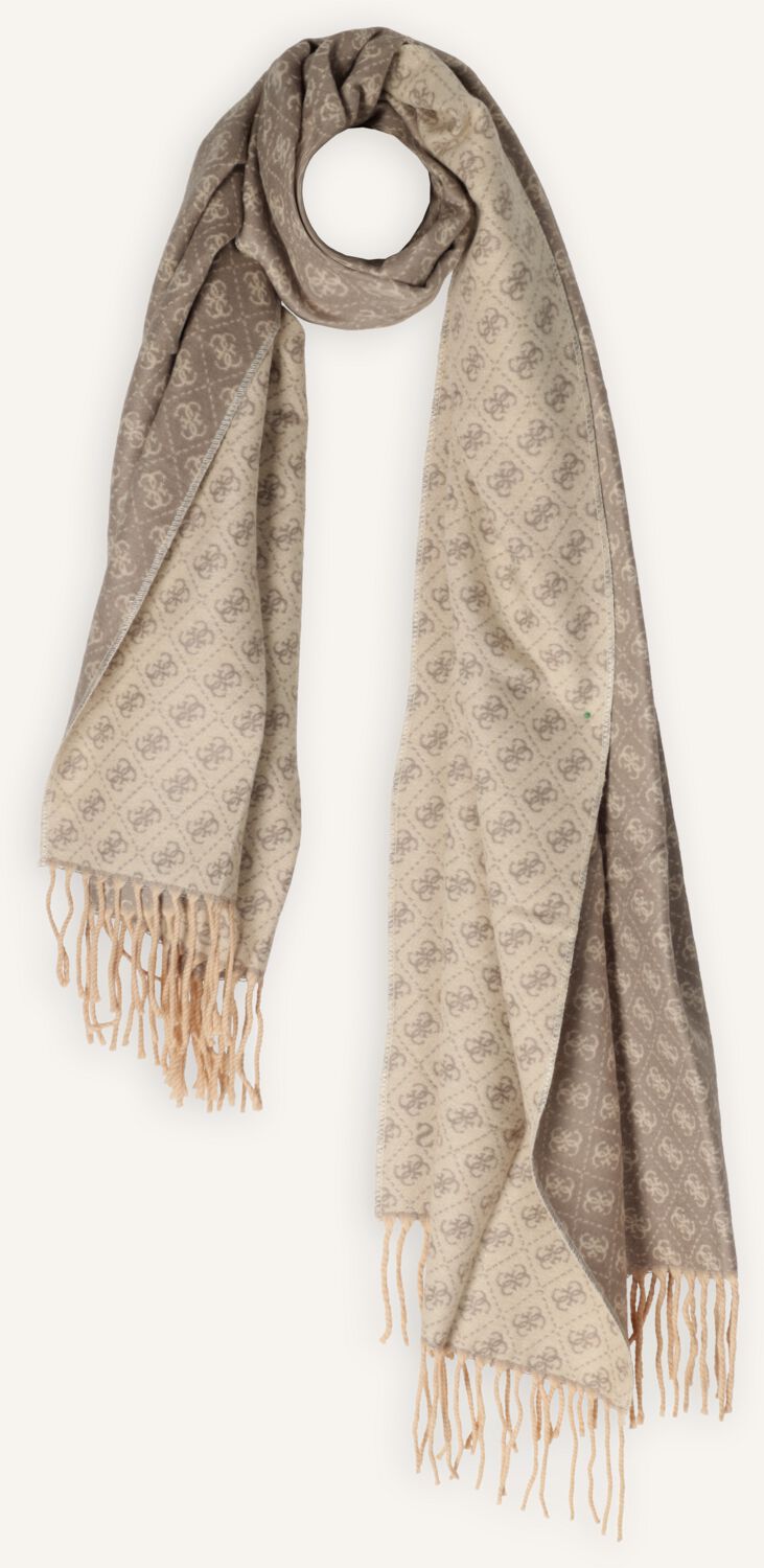 Écharpe GUESS 60x180 Cm Rose - Logo Emblématique, Viscose/polyester Doux, Franges, Accessoire Mode Pour Toutes Tenues