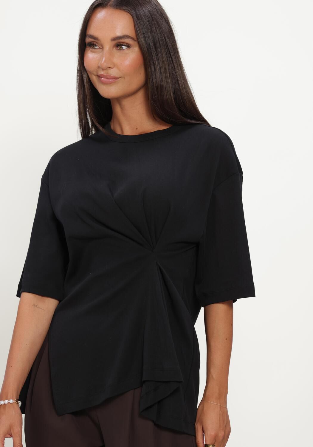 Zwarte CO'COUTURE Top MEDAXCC ASYM TEE - large