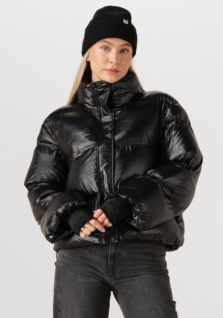 Zwarte NEO NOIR Gewatteerde jas RHEA SHINY PUFFER JACKET - large