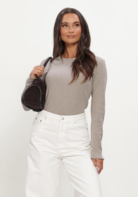 BOII STUDIOS Haut FENNA O-NECK TEE POINTELL en taupe - large