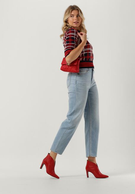 VANILIA Pull CHECKED SHORTSLEEVE en rouge - large