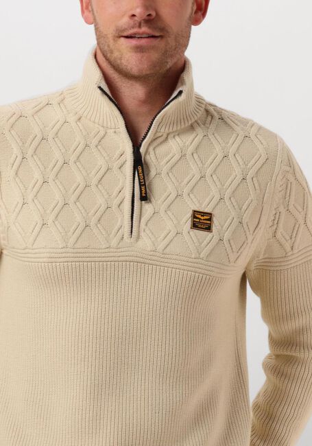PME LEGEND HALF ZIP COLLAR COTTON MIX YARN Pulls & Gilets en beige - large