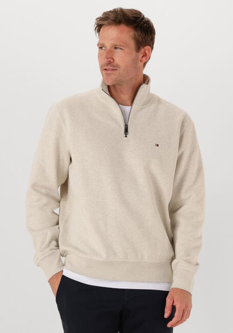 Ecru TOMMY HILFIGER Trui ESSENTIAL FLEECE 1/4 ZIP - large