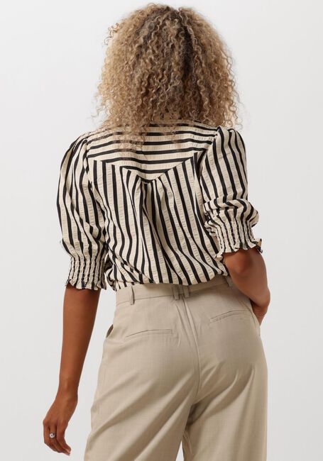 Creme NEO NOIR  DIANA CONTRAST STRIPE BLOUSE - large