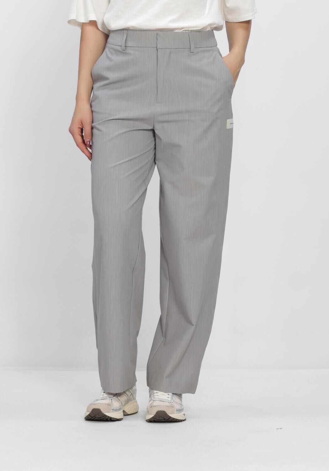 ALIX THE LABEL LADIES WOVEN CLEAN MIX Pantalons Gris clair - large