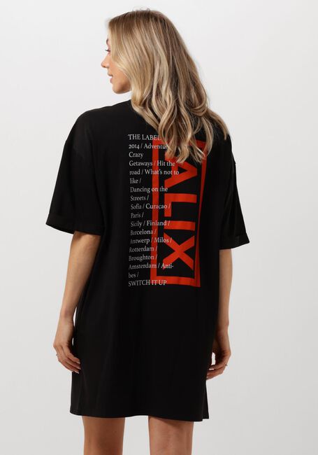 ALIX THE LABEL Mini robe LADIES KNITTED ALIX TOUR T-SHIRT DRESS en noir - large