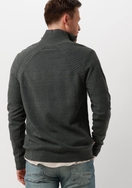 CAST IRON Pull HALF ZIP COLLAR COTTON HEATHER PLATED BLEND en vert - large