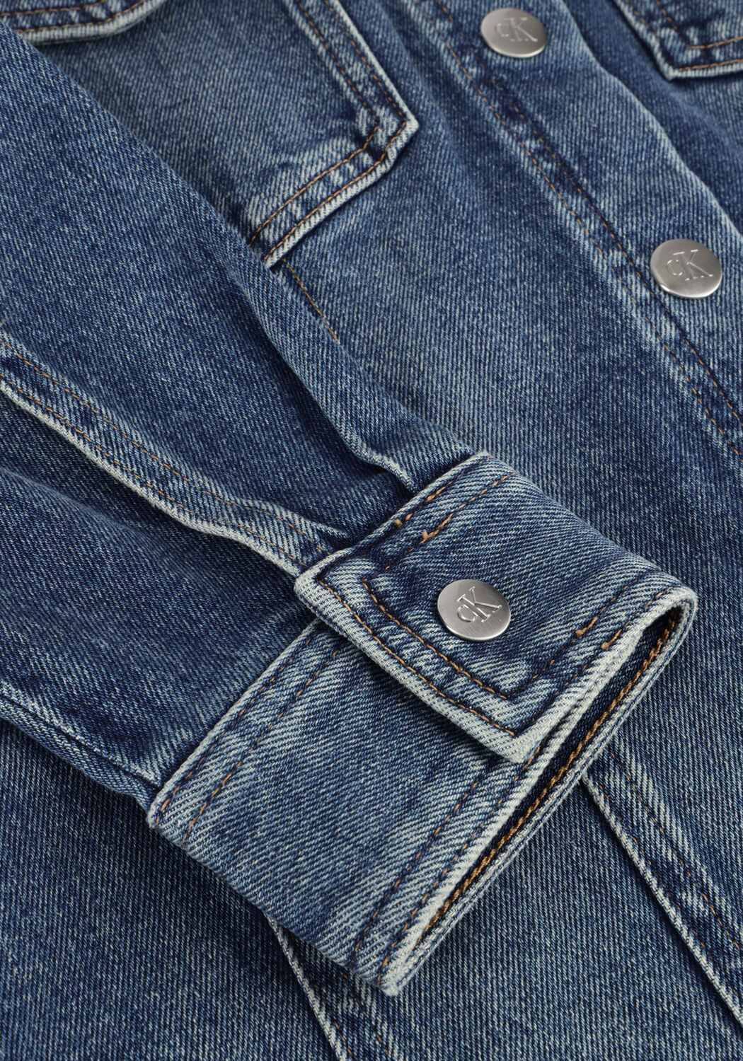 CALVIN KLEIN Mini robe LS DENIM MINI DRESS en bleu - large