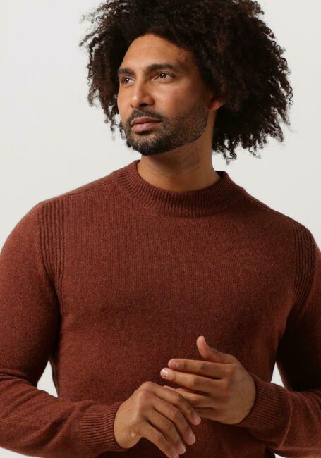 ANERKJENDT Pull AKRICO LAMBSWOOL KNIT en marron - large