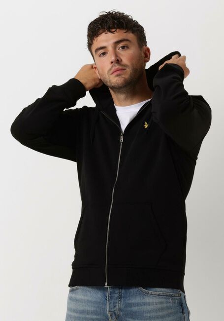 LYLE & SCOTT Pull ZIP THROUGH HOODIE en noir - large