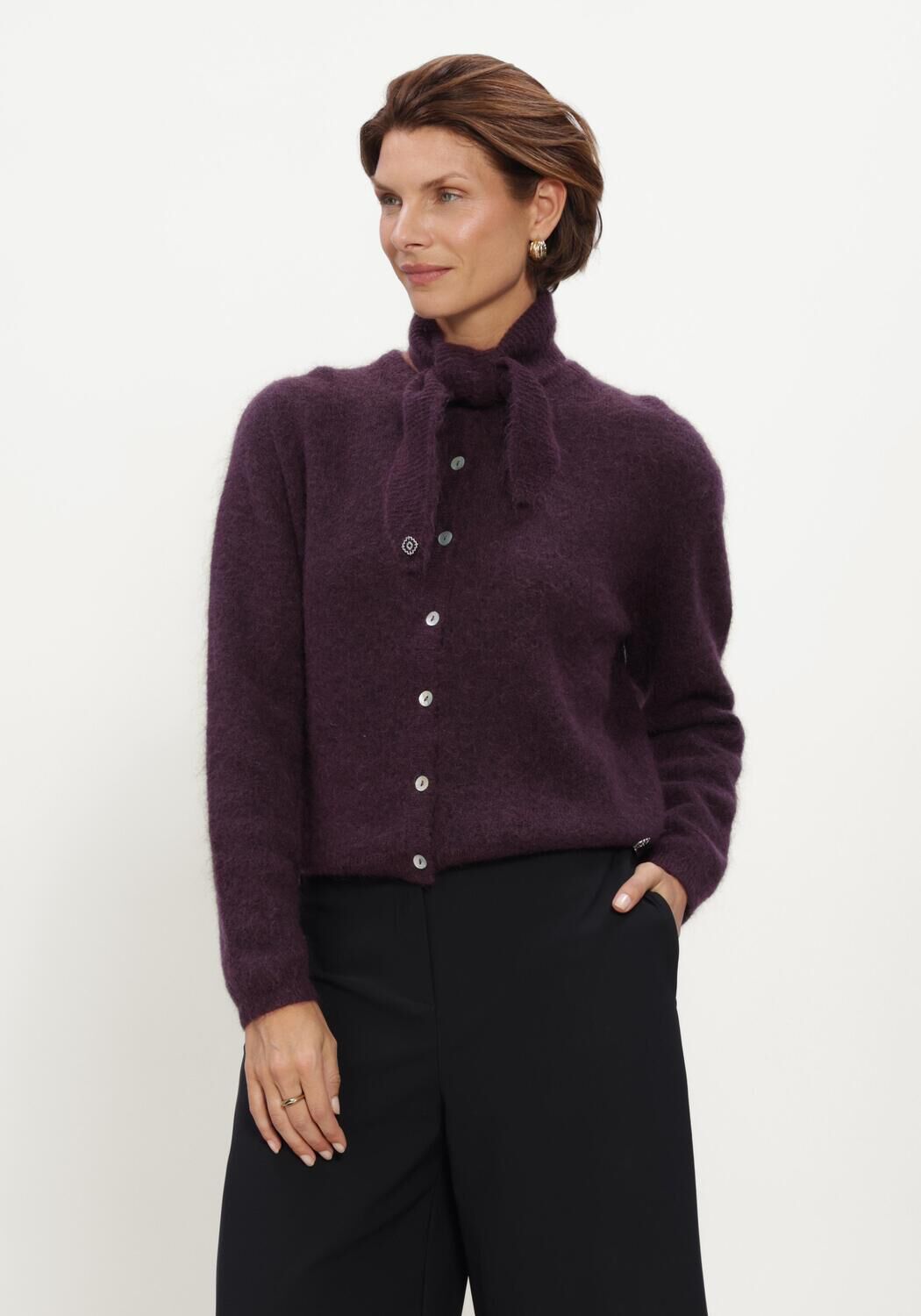STUDIO ANNELOES Gilet Bibi cardigan en violet - large