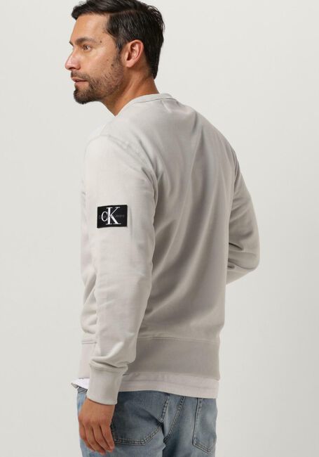 CALVIN KLEIN Chandail BADGE CREW NECK Gris clair - large