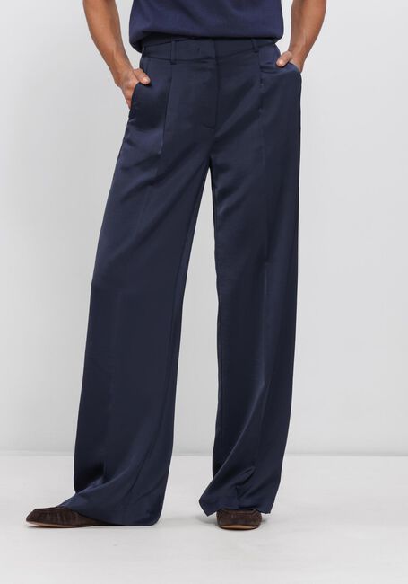 DANTE6 Pantalon large JULES SATIN SMART PANTS Bleu fonc&eacute; - large