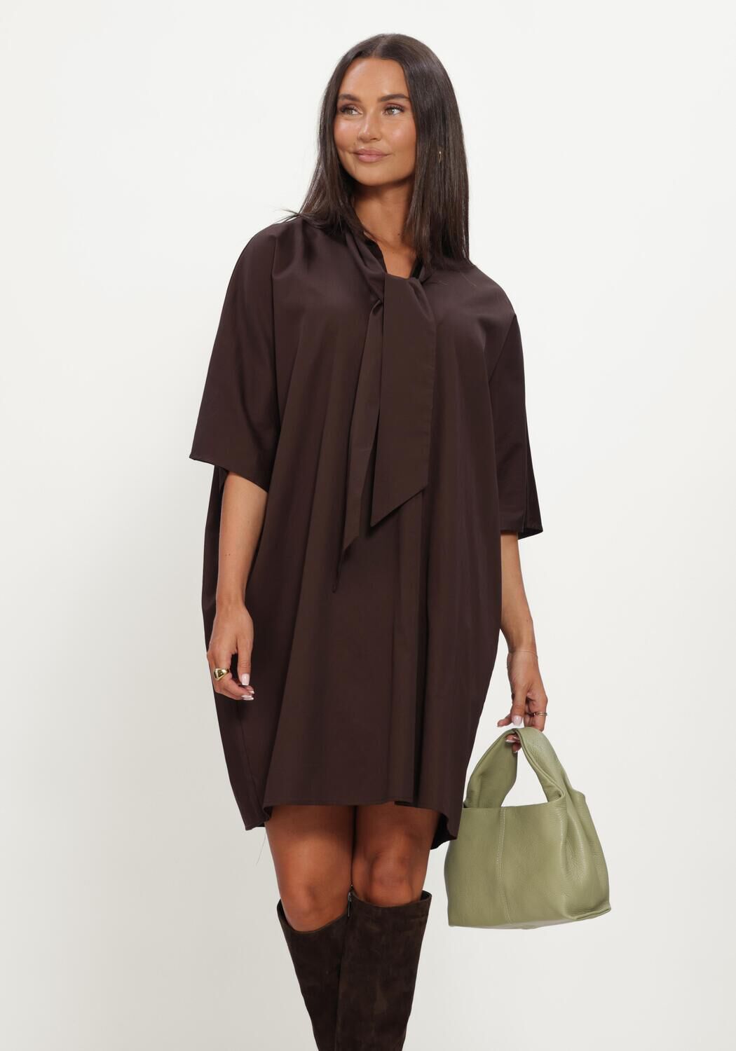 Y.A.S. Mini robe YASKAREN 3/4 DRESS en marron - large