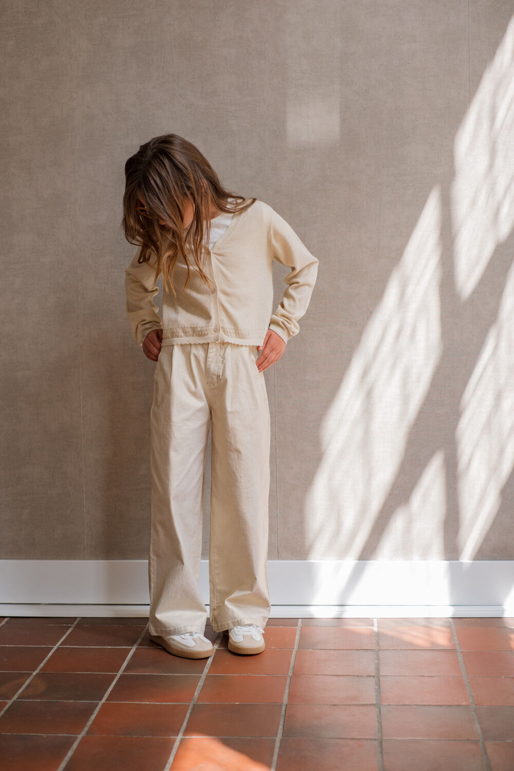 LIKE FLO Pantalon large FYKE COATED DENIM PANTS &Eacute;cru - large