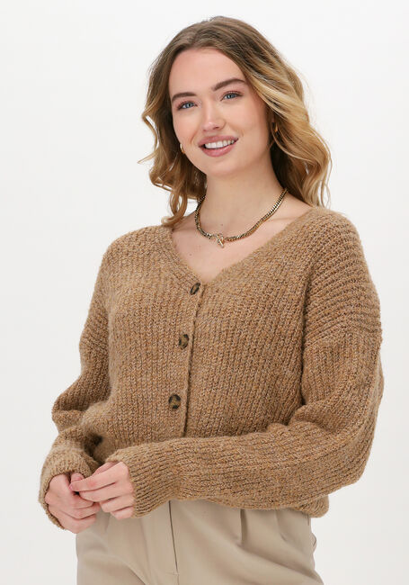 ANOTHER LABEL Gilet ADA CARDIGAN L/S en beige - large